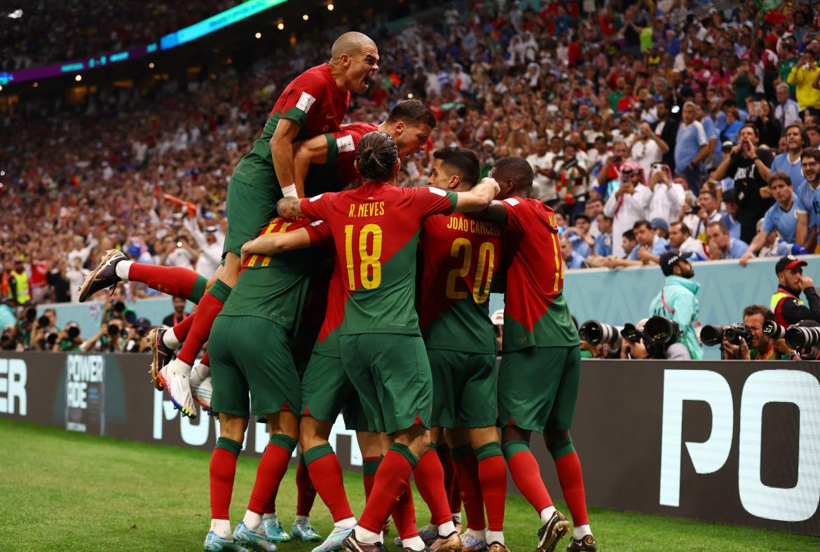 Foto final; Portugal-Uruguay; Qatar 2022. Foto: Reuters.