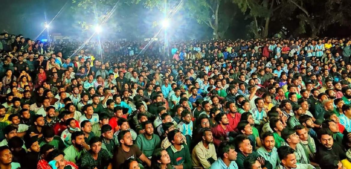 Festejos en Bangladesh tras el triunfo de la Selección argentina. Foto: Twitter