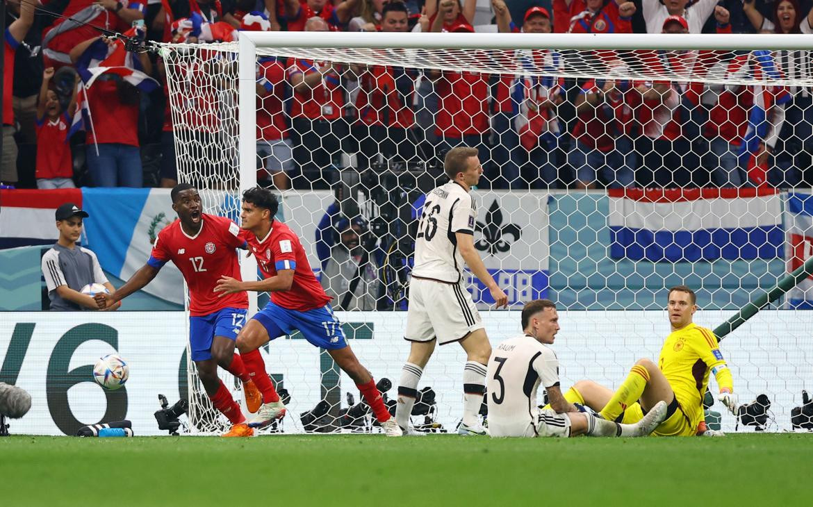Gol de Tejeda; Costa Rica-Alemania; Qatar 2022. Foto: Reuters.