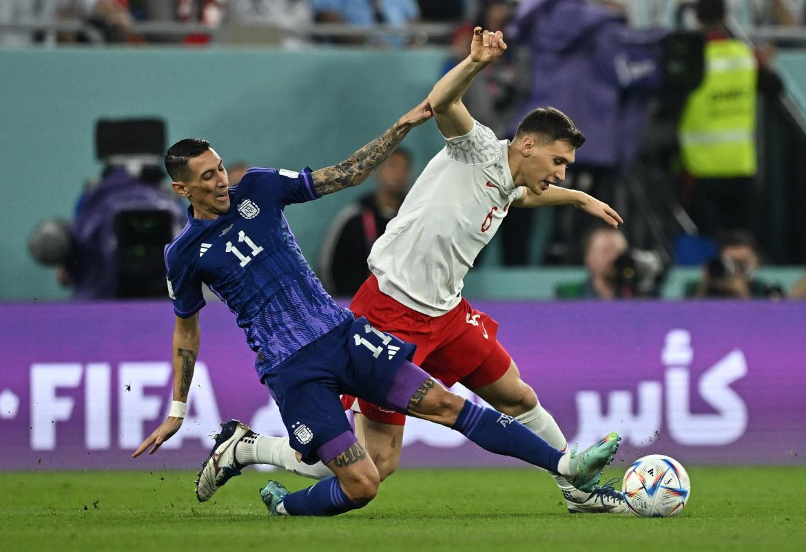 Ángel Di María; Argentina-Polonia; Qatar 2022. Foto: Reuters.