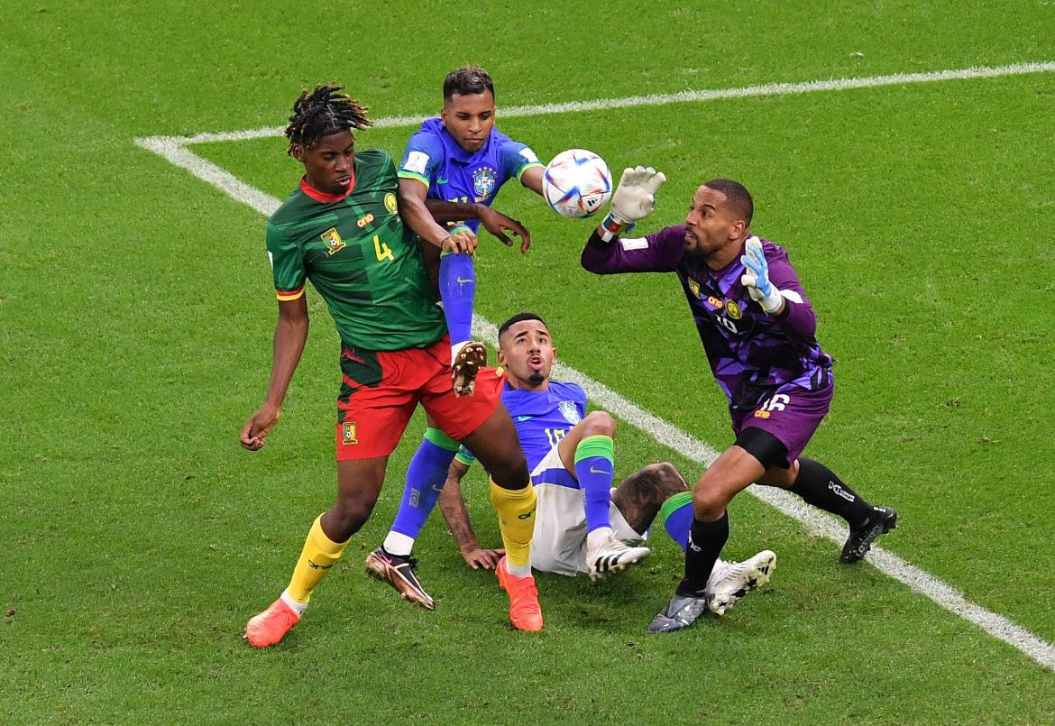 Arquero Camerún-Brasil; Qatar 2022. Foto: Reuters.