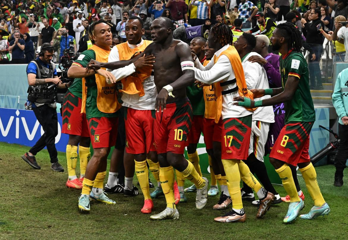 Foto final; Camerún-Brasil; Qatar 2022. Foto: Reuters.