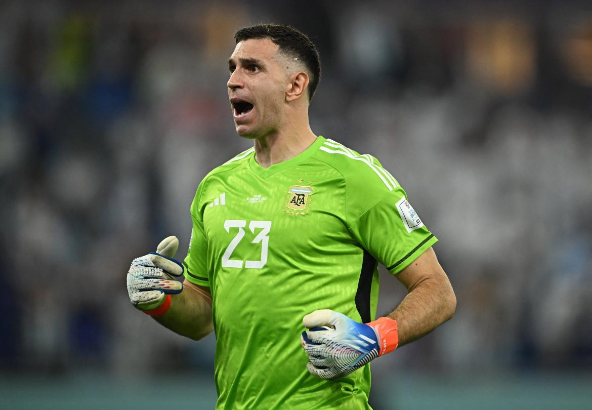 Emiliano Martínez en el Mundial de Qatar. Foto: REUTERS.