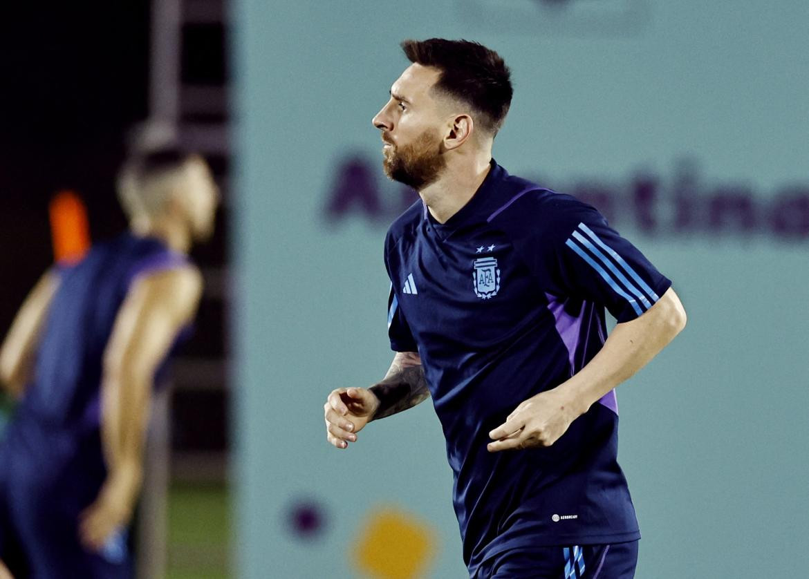 Messi, entrenamiento con la Selección en Qatar_Foto Reuter