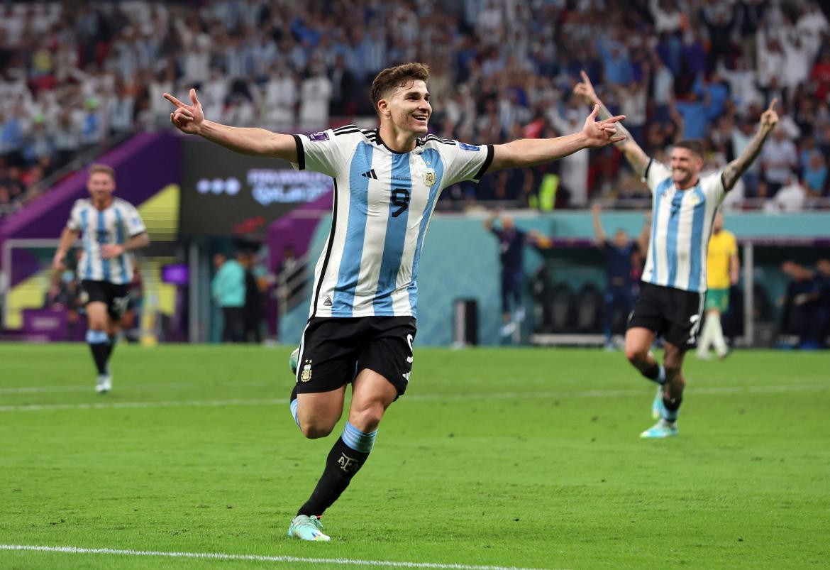 Julián Álvarez, Argentina vs Australia. Foto: REUTERS