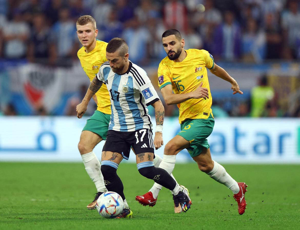 Lesión de Alejandro Gómez; Argentina-Australia. Foto: Reuters.