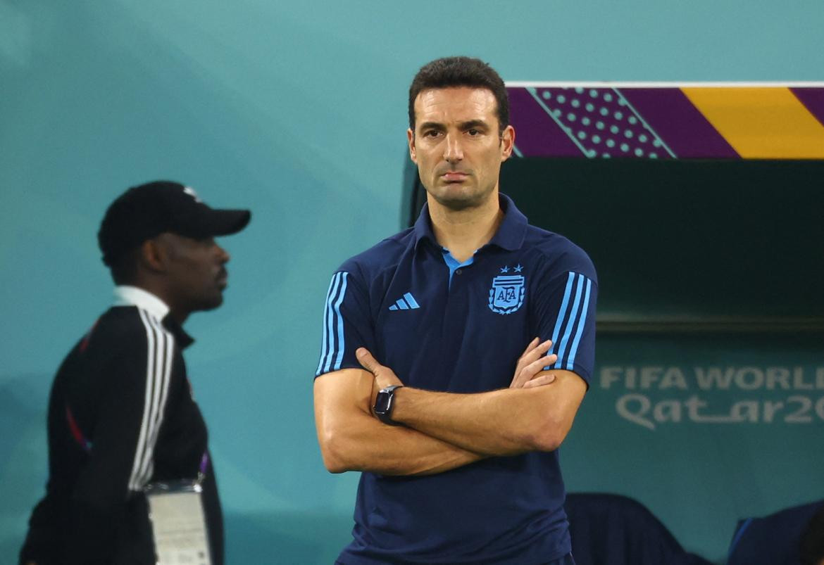 Lionel Scaloni; Argentina-Australia; Qatar 2022. Foto: Reuters.