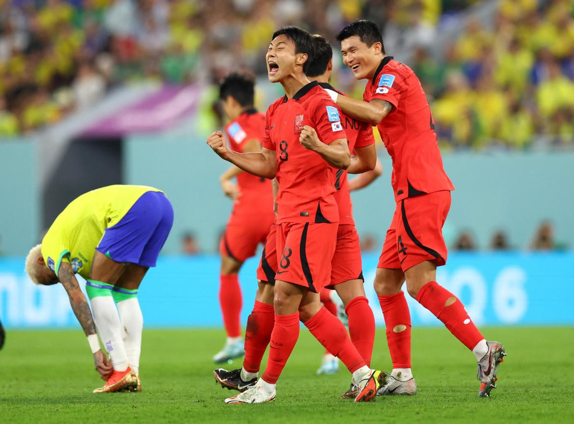 Gol de Corea del Sur; Brasil; Qatar 2022. Foto: Reuters.