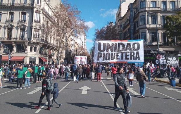 Unidad Piquetera, movilización de este martes. Foto: NA.