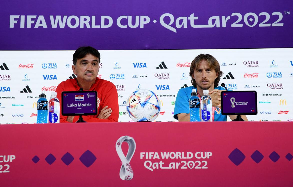 Conferencia de prensa de Luka Modric y Zlatko Dalic. Foto: REUTERS.