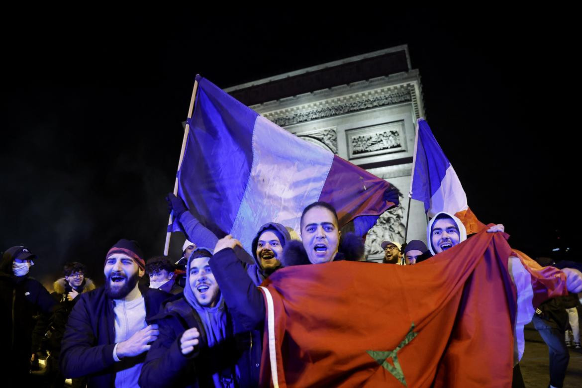 42 detenidos en Francia tras el triunfo de Marruecos a Portugal. Foto: Reuters.