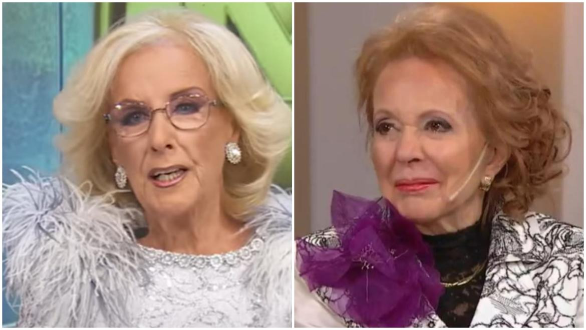 Mirtha Legrand y Pinky. Fotos: captura - NA.