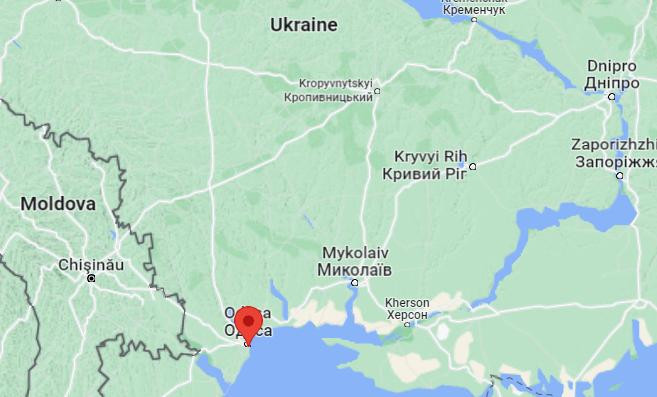 Ubicación del puerto de Odesa en Ucrania. Foto: Google Maps.