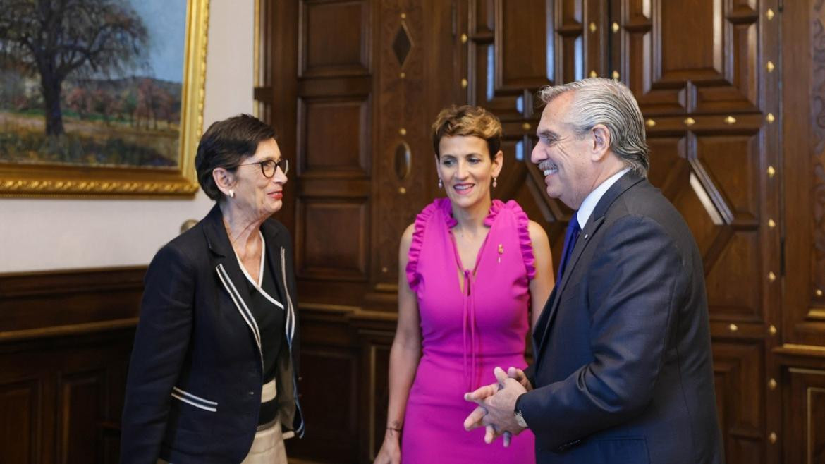 Alberto Fernández, María Victoria Chivite Navascués. Foto: Presidencia