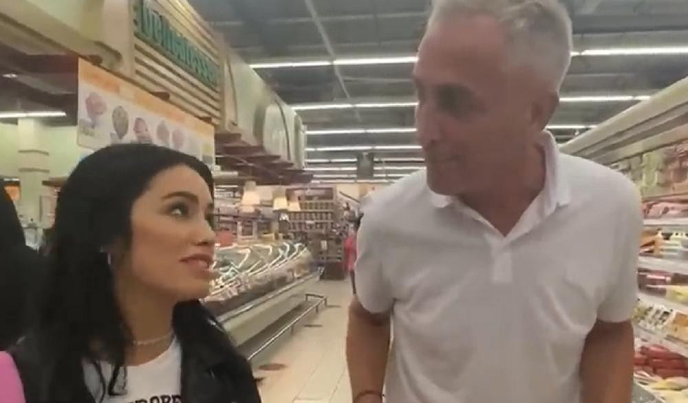 Lali y Marley en un supermercado de Qatar. Foto: captura.