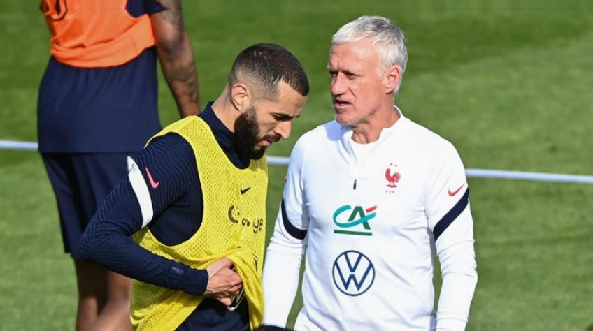 Didier Deschamps y Karim Benzema. Foto: NA.