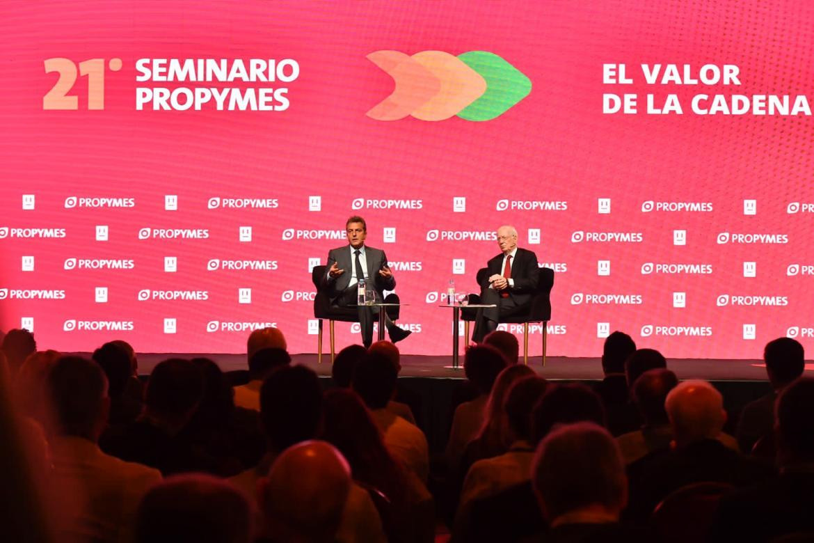 Sergio Massa en seminario ProPymes 2022. Foto: Prensa.