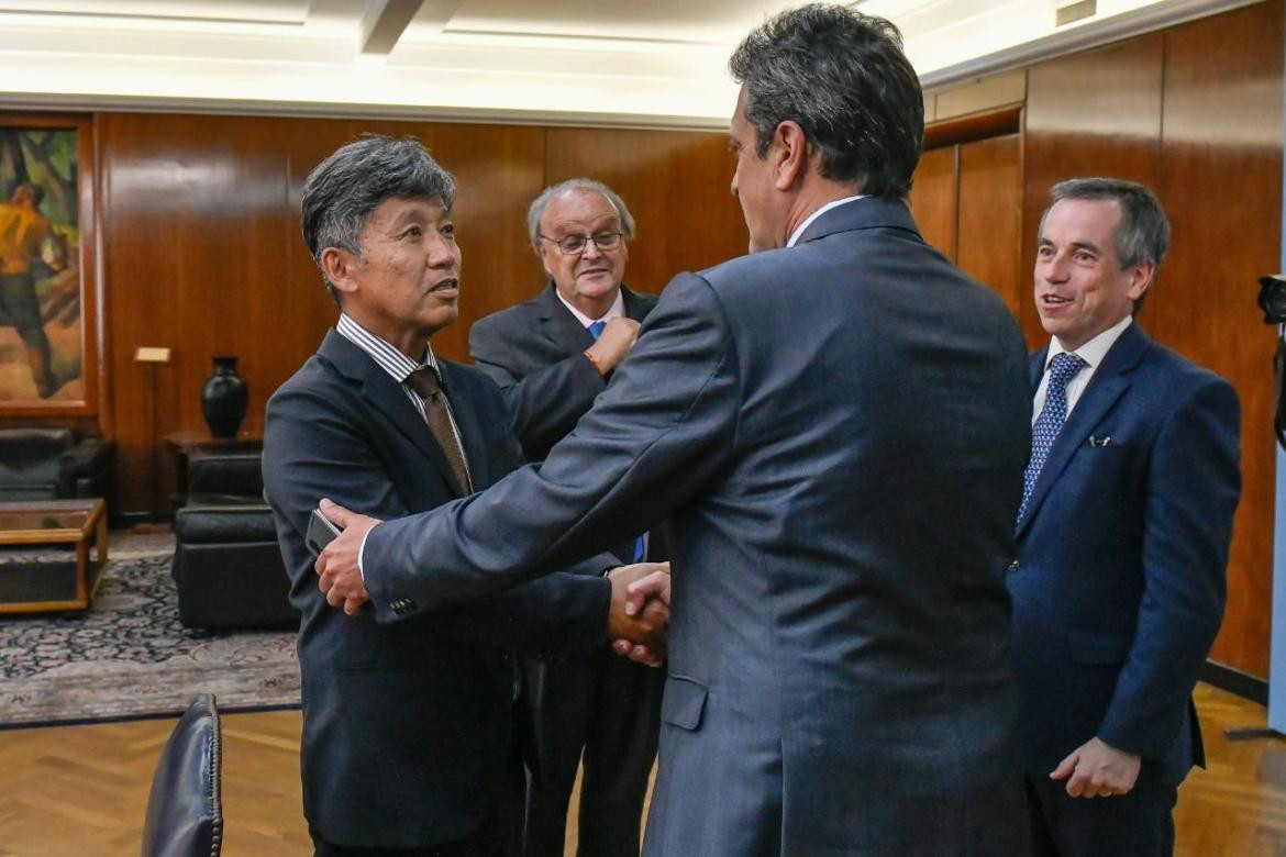 Reunión de Sergio Massa con el presidente de Toyota. Foto: Prensa.