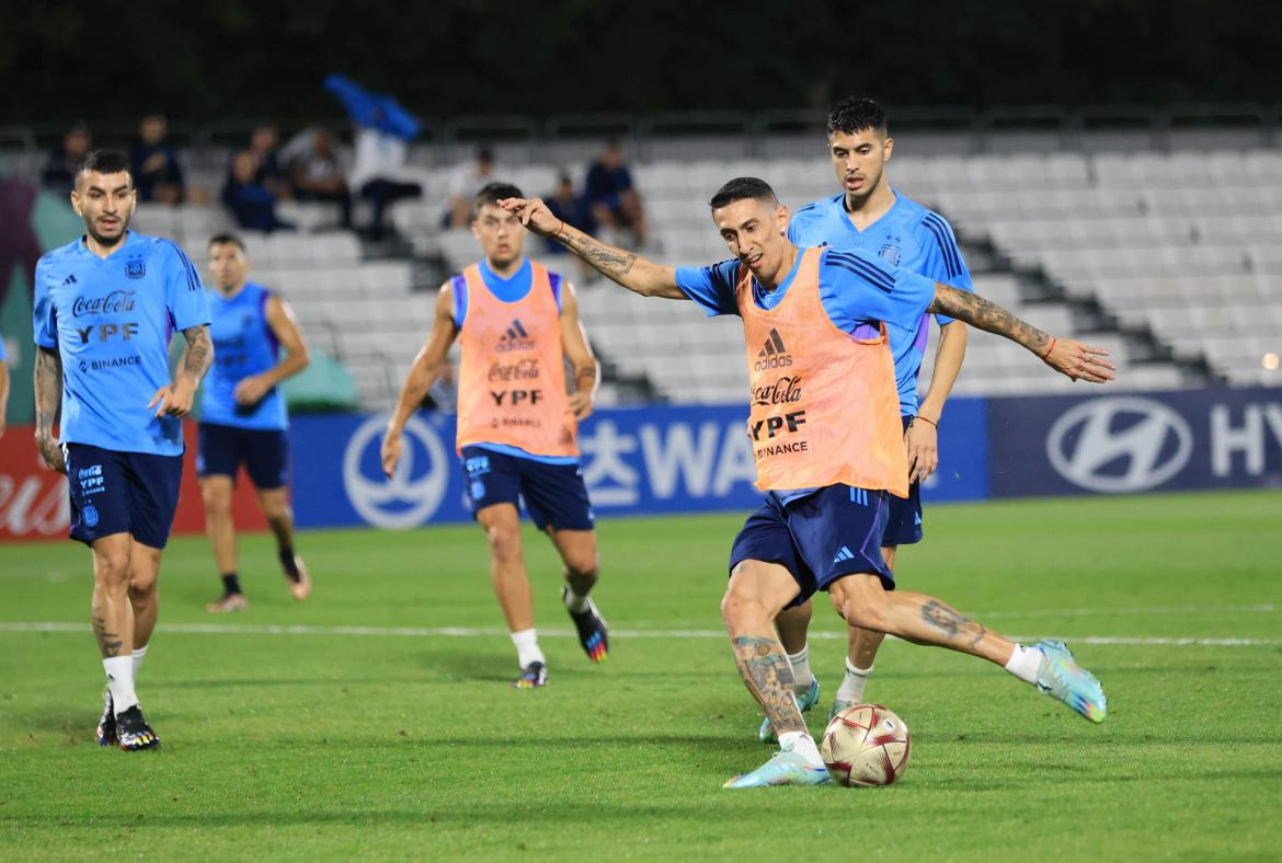 Ángel Di María; entrenamiento de Selección Argentina. Foto: NA.