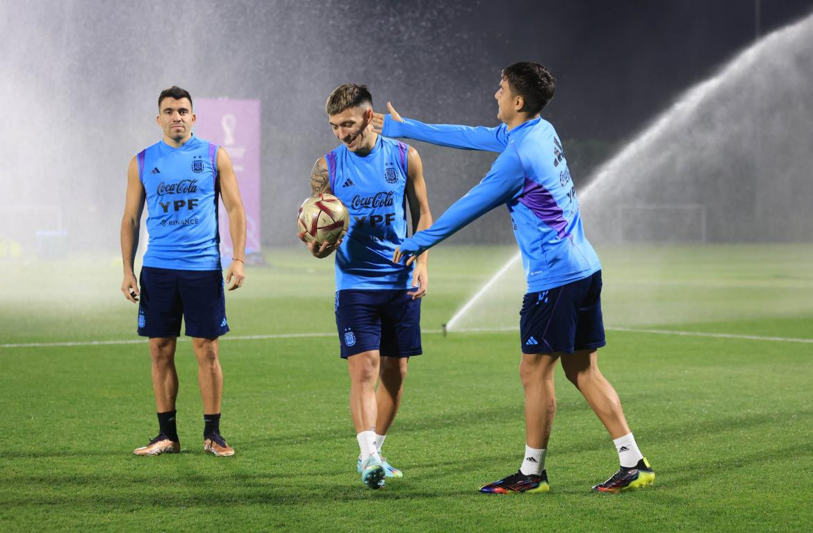 Lisandro Martínez; entrenamiento de Selección Argentina. Foto: NA.