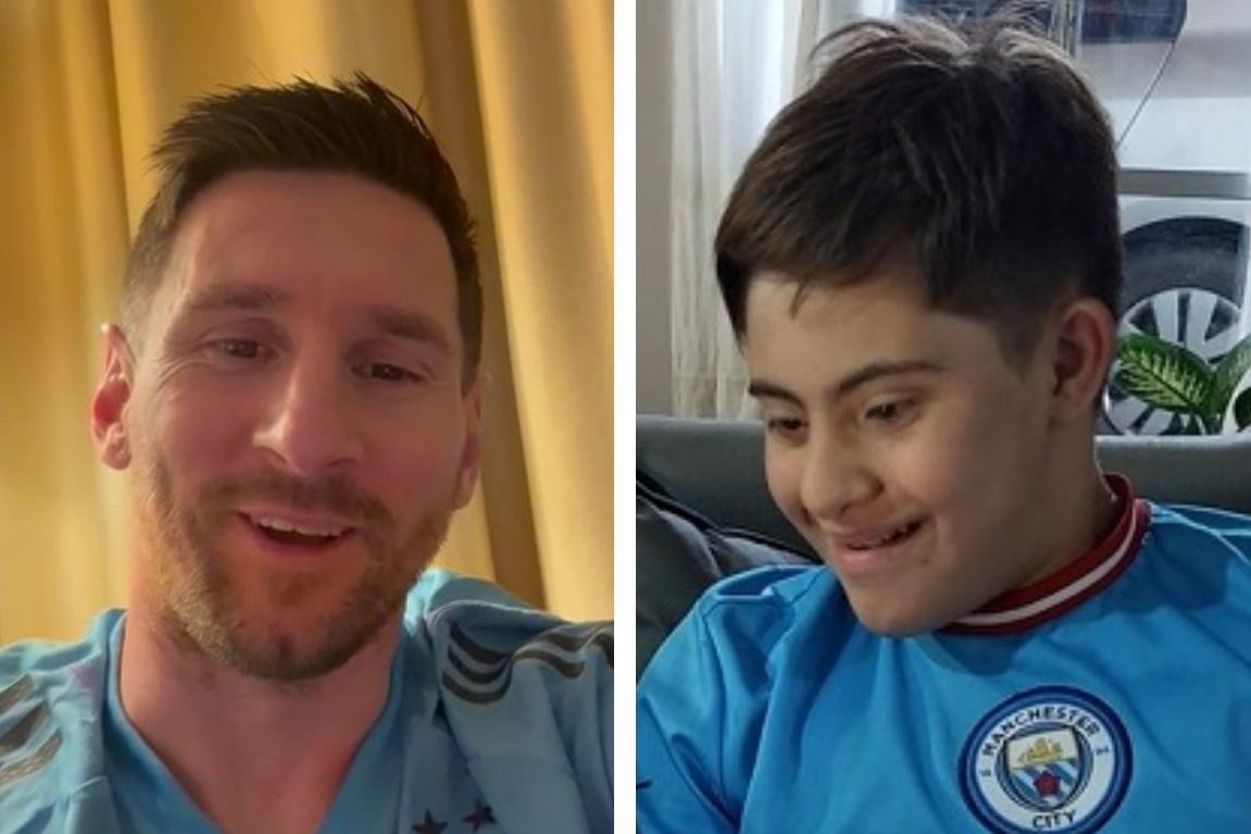 El saludo de Messi a un niño de 12 años. Foto: captura de video.