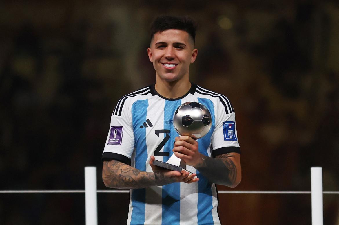 Enzo Fernández, mejor futbolista joven del Mundial. Foto: Reuters.