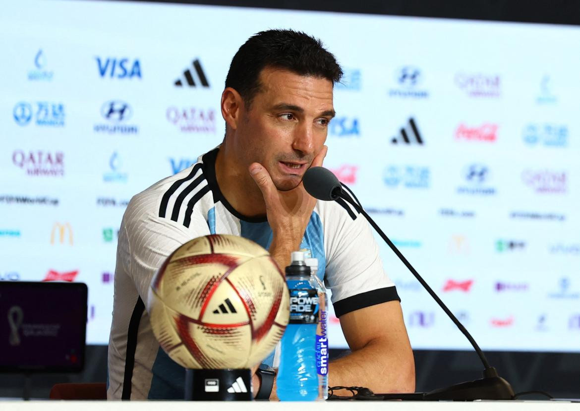 Lionel Scaloni en conferencia de prensa tras la final. Foto: Reuters.