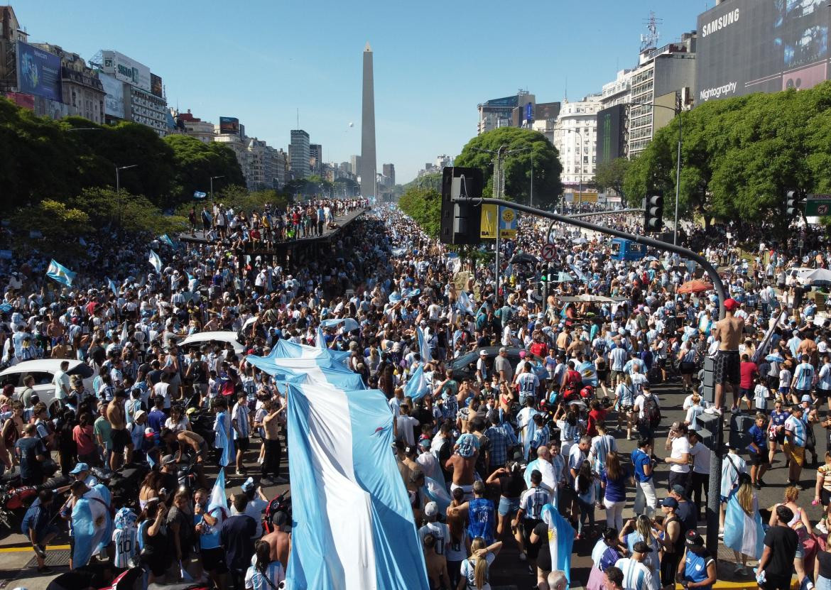 Argentina campeón, festejos en el Obelisco, Télam