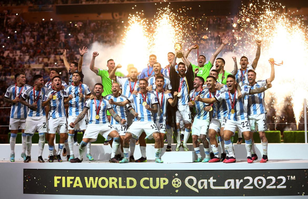 El festejo de la Selección Argentina en Qatar 2022. Foto: Reuters.