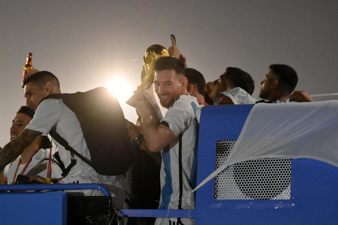 Messi, festejo de la Selección, Mundial Qatar 2022, NA