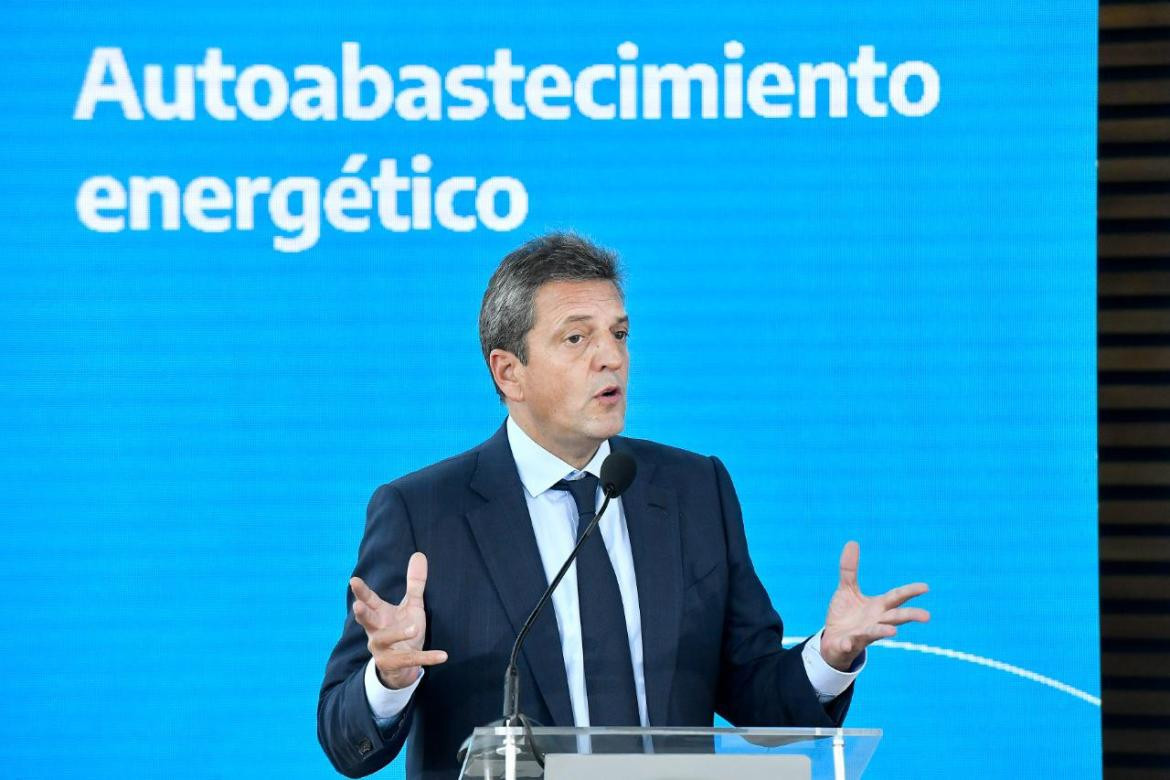 Sergio Massa; acto del gasoducto Néstor Kirchner. Foto: Twitter @SergioMassa.