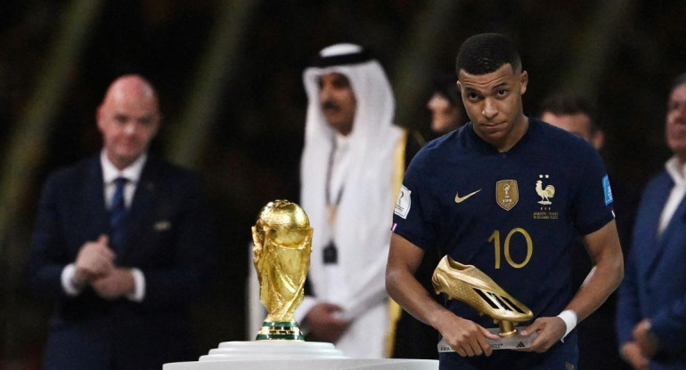 Kylian Mbappé, el máximo goleador del Mundial de Qatar 2022. Foto: Reuters.