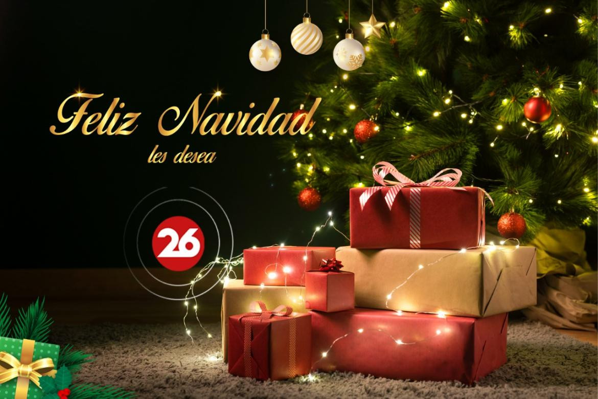 Canal 26 te desea Feliz Navidad. Foto: Canal 26.