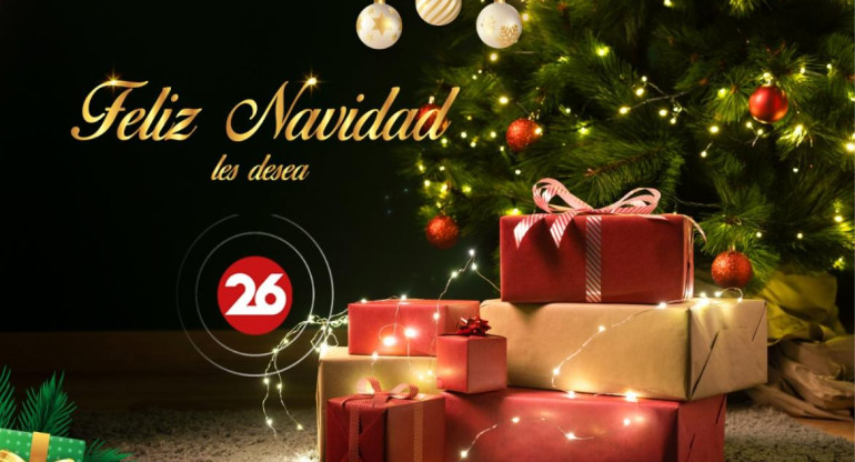 Canal 26 te desea Feliz Navidad. Foto: Canal 26.