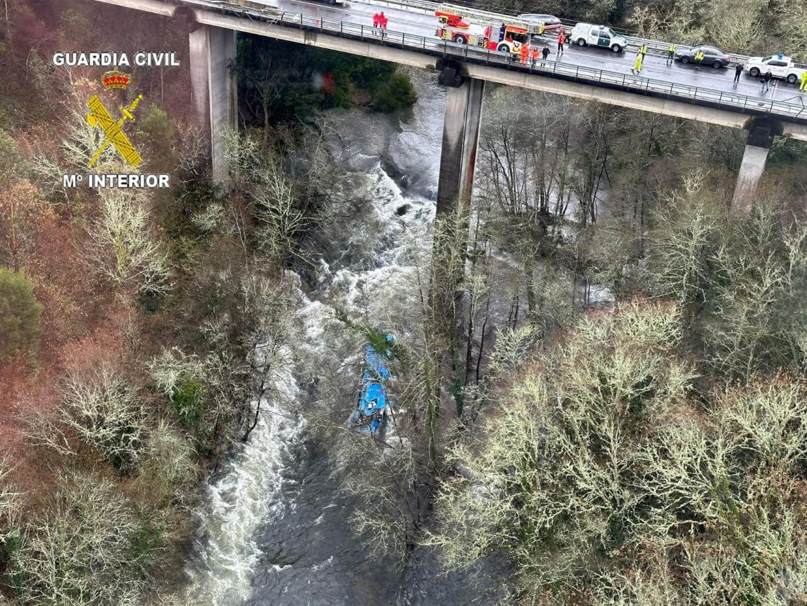 Accidente de micro en Galicia. Foto: Reuters