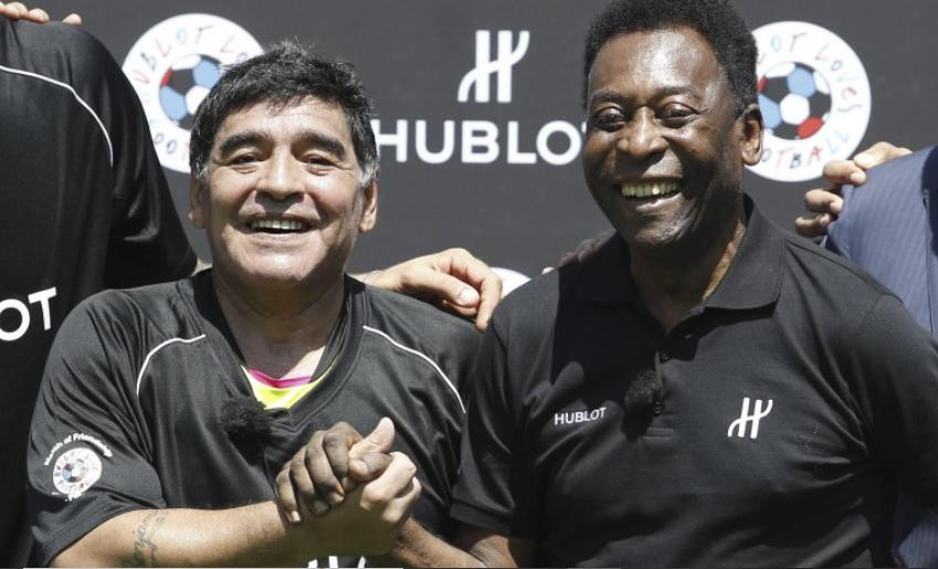 Diego Maradona y Pelé. Foto: NA.