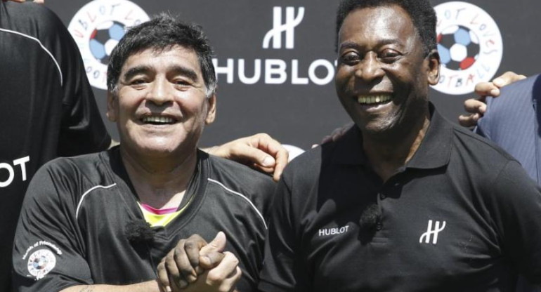 Diego Maradona y Pelé. Foto: NA.