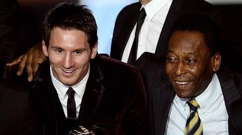 Lionel Messi y Pelé. Foto: NA.
