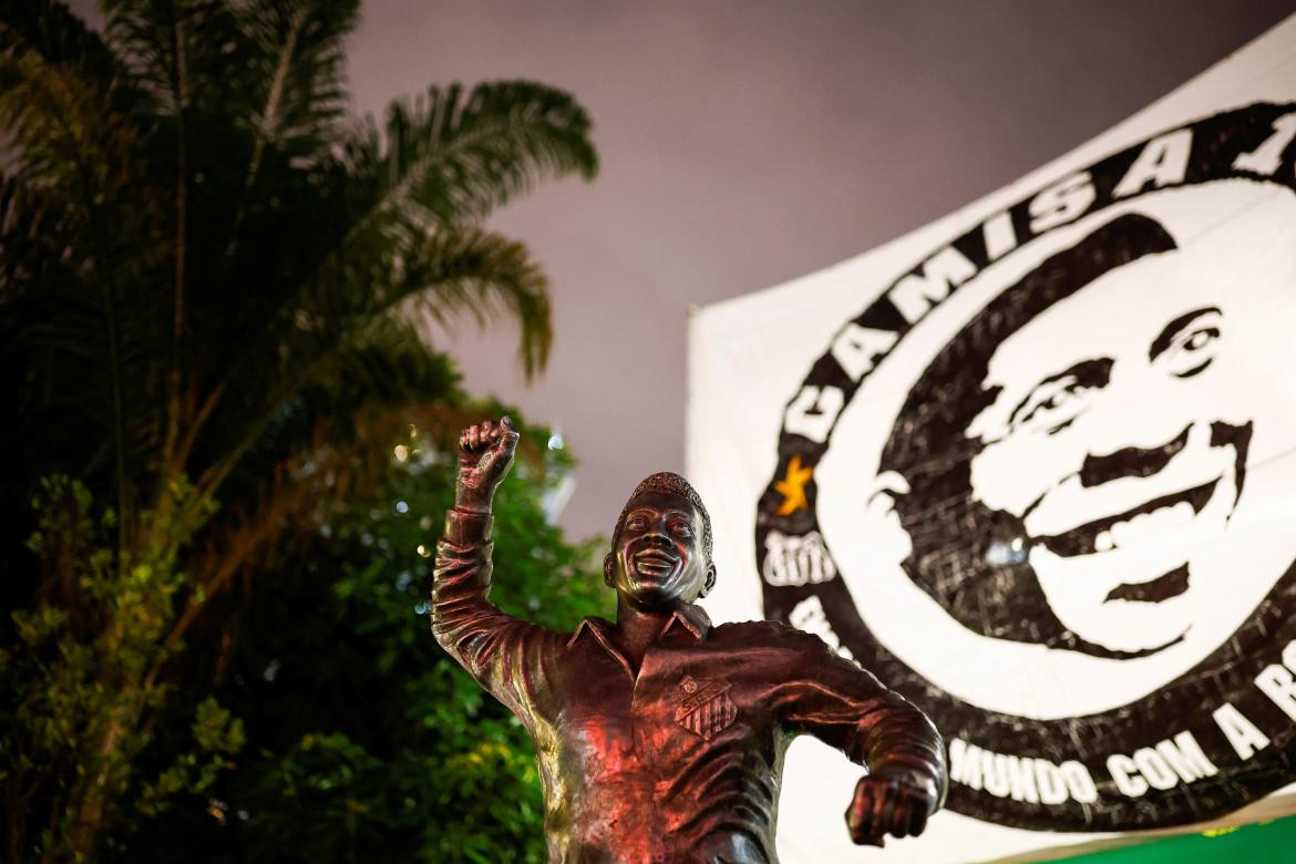 El homenaje de Santos a Pelé. Foto: Reuters.