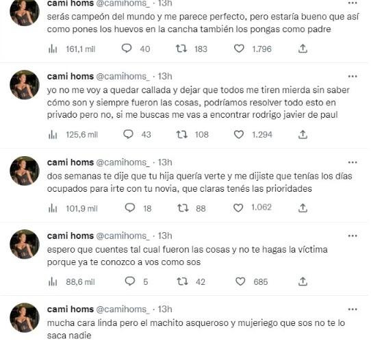Camila Homs aseguró que hackearon su cuenta de Twitter. NA