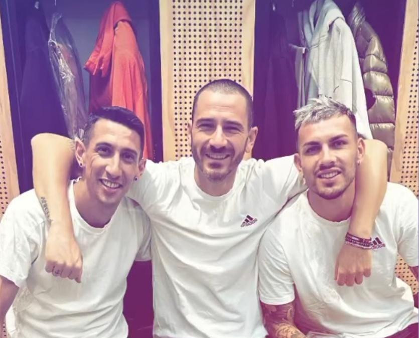 Di María, Paredes y Leonardo Bonucci, capitán de la Juventus_Instgram/bonuccileo19
