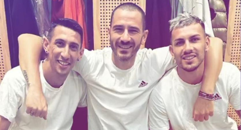 Di María, Paredes y Leonardo Bonucci, capitán de la Juventus_Instgram/bonuccileo19