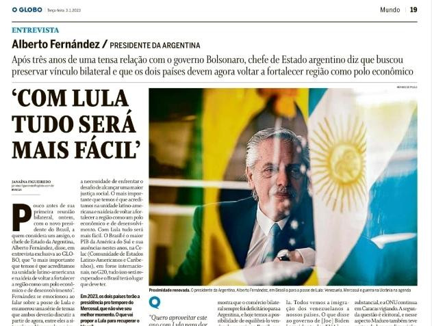 Entrevista de Alberto Fernández sobre Lula_NA