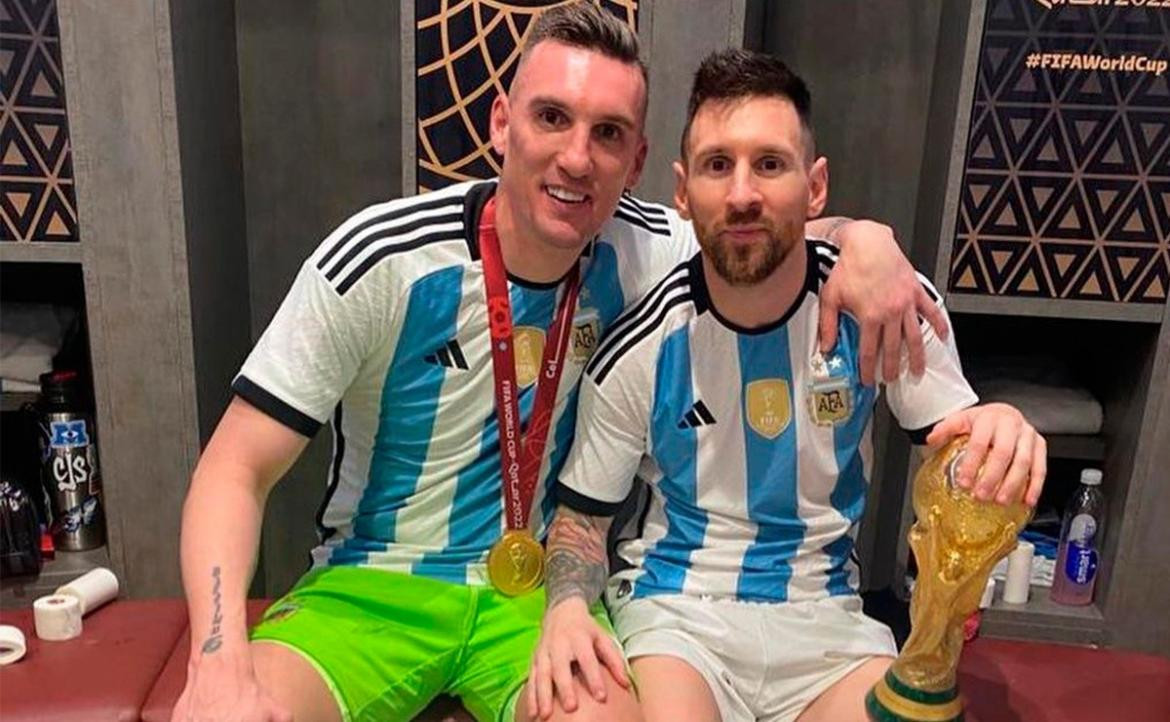 Franco Armani y Lionel Messi. Foto: @francoarmani34.