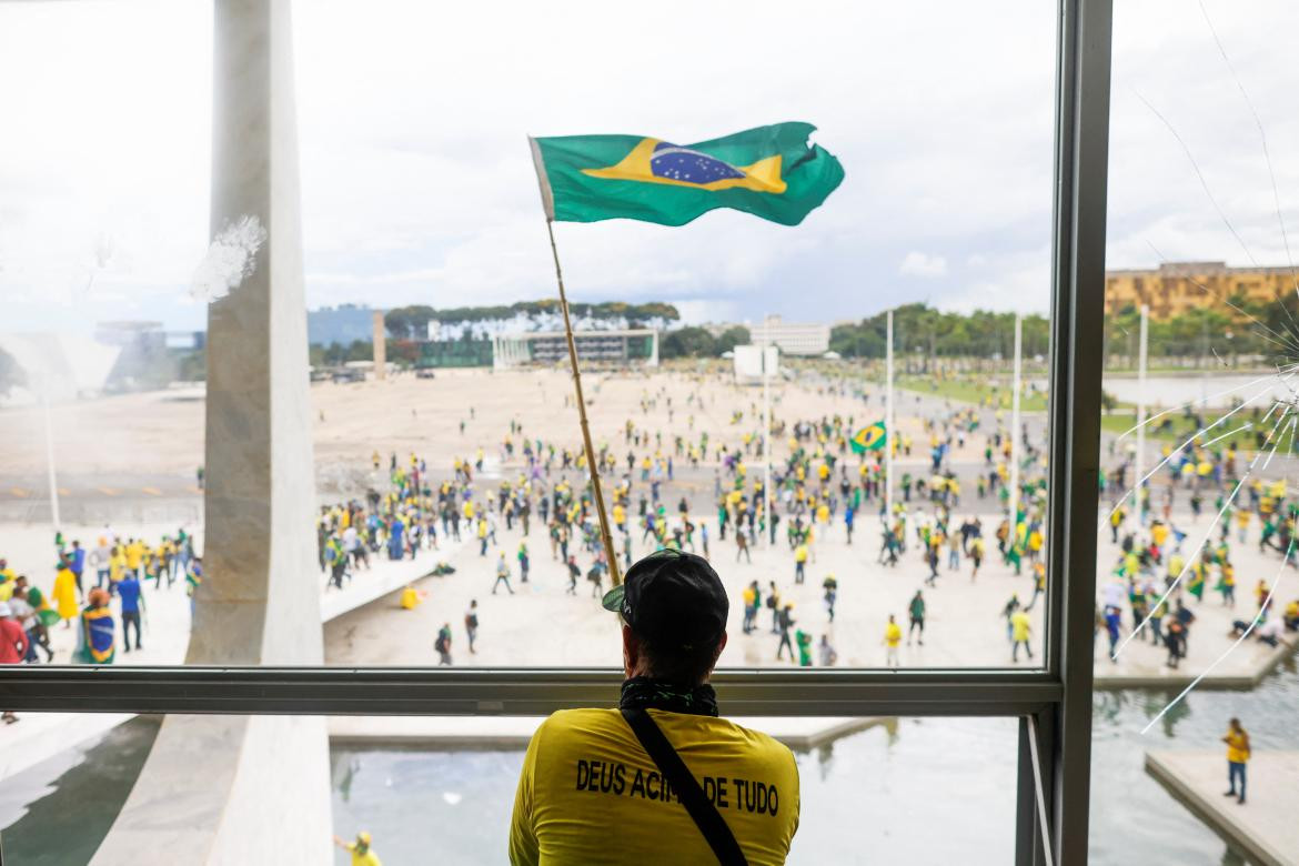 Incidentes en el Palacio de Planalto, Brasil. Foto: Reuters.