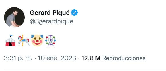 El twitt de Piqué antes del lanzamiento del tema de Shakira con Bizarrap.