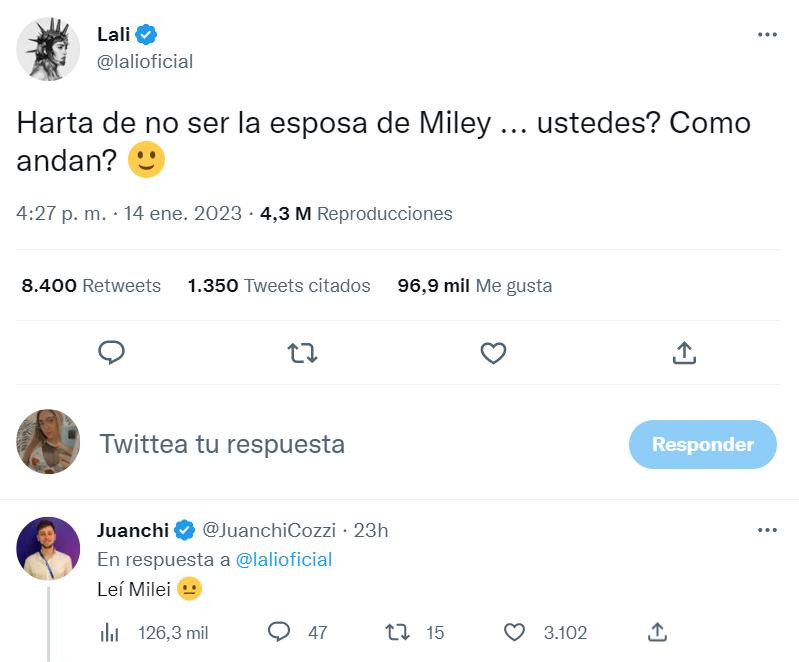 La publicación de Lali. Foto: Twitter.