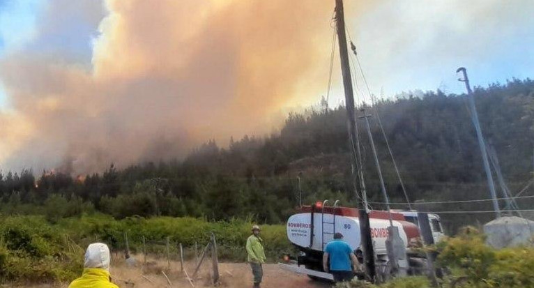Incendios en El Hoyo. Foto: NA.