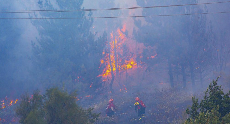 Incendios en El Hoyo. Foto: Télam.