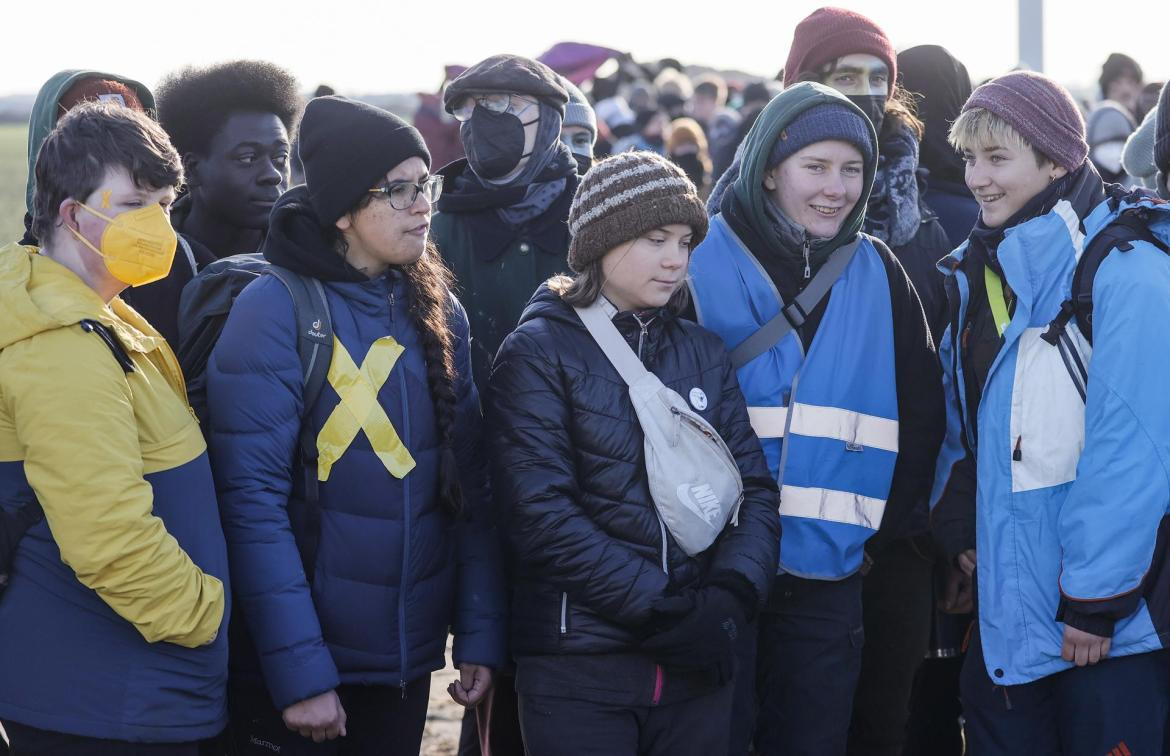 Greta Thunberg en una protesta en Alemania. Foto: EFE